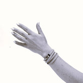 Bracciale multigiro in scamosciato lime